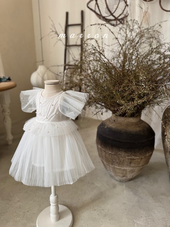 Marron - Korean Baby Fashion - #babywear - Pearl Dress - 11