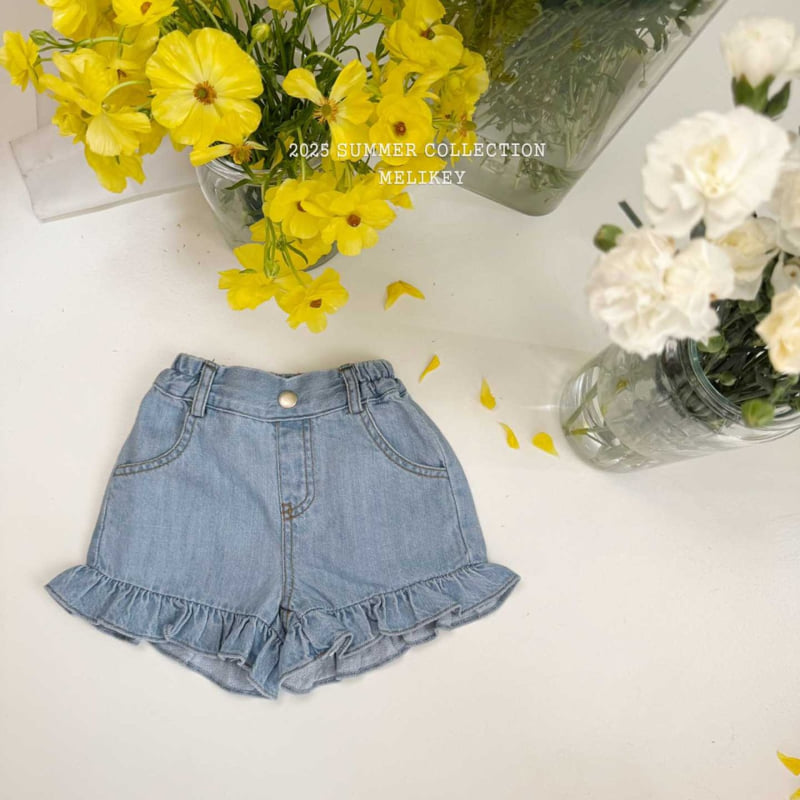 Melikey - Korean Children Fashion - #childofig - Denim Frill Shorts