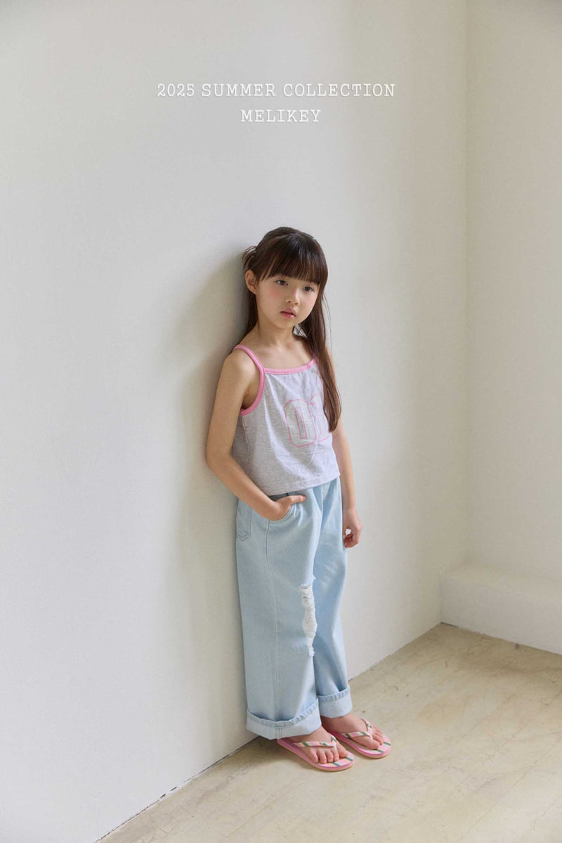 Melikey - Korean Children Fashion - #childrensboutique - Color Strap Sleeveless Tee - 10