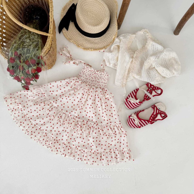 Melikey - Korean Children Fashion - #childrensboutique - Strawberry Flower Tiered One-piece - 8