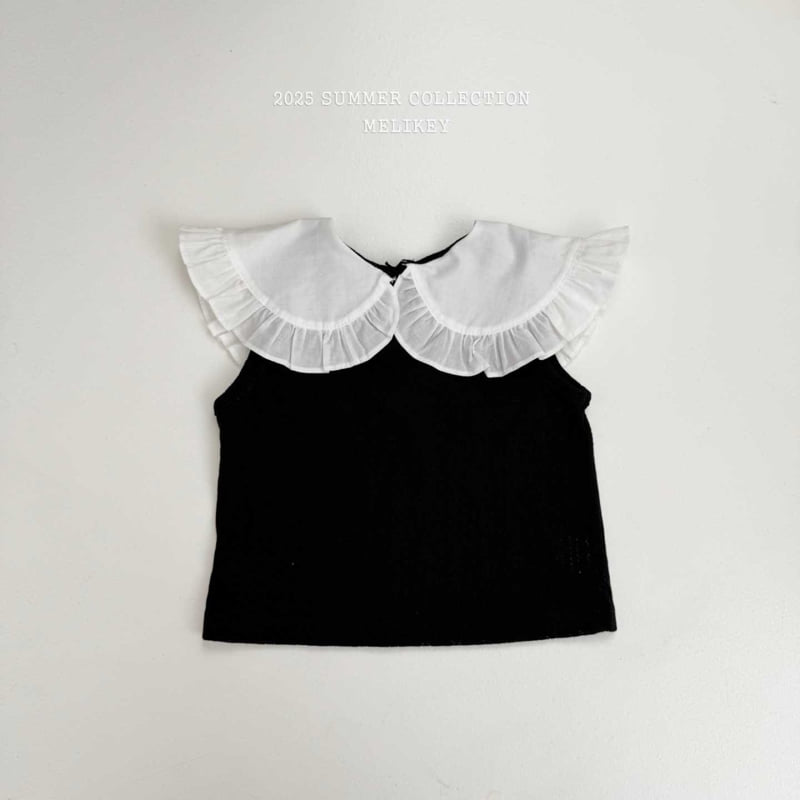 Melikey - Korean Children Fashion - #childrensboutique - Eyelet Sleeveless Blouse - 7