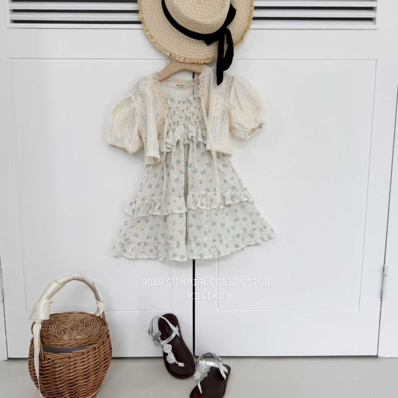 Melikey - Korean Children Fashion - #designkidswear - Strawberry Flower Tiered One-piece - 9