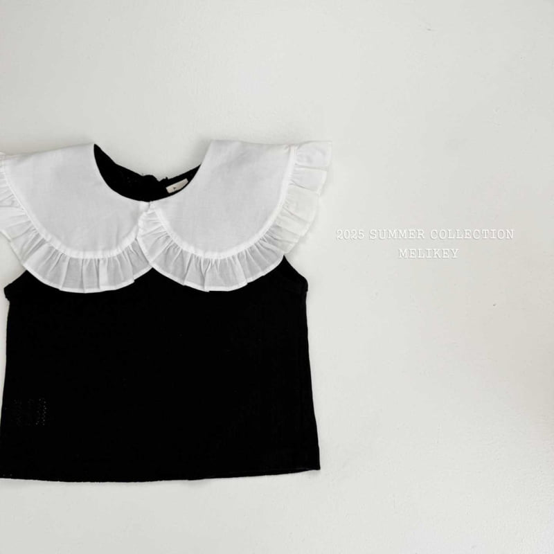Melikey - Korean Children Fashion - #designkidswear - Eyelet Sleeveless Blouse - 8