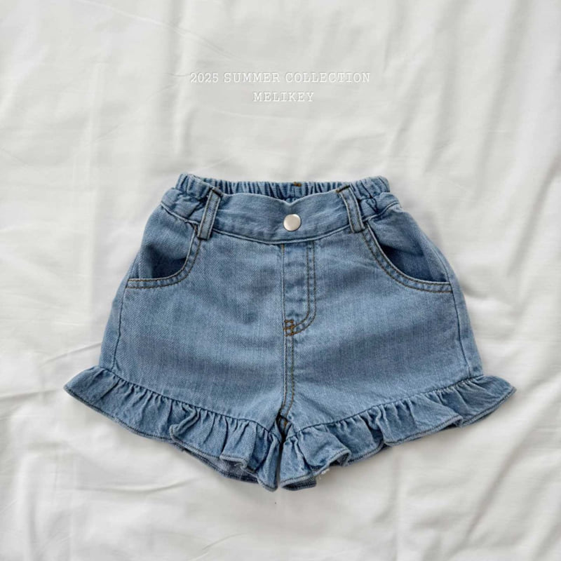 Melikey - Korean Children Fashion - #designkidswear - Denim Frill Shorts - 4