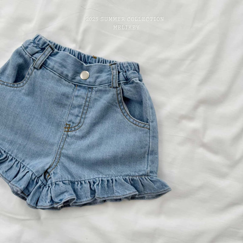 Melikey - Korean Children Fashion - #fashionkids - Denim Frill Shorts - 5