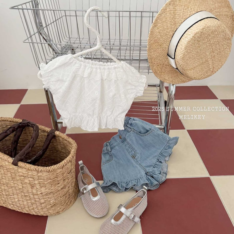 Melikey - Korean Children Fashion - #kidzfashiontrend - Denim Frill Shorts - 8