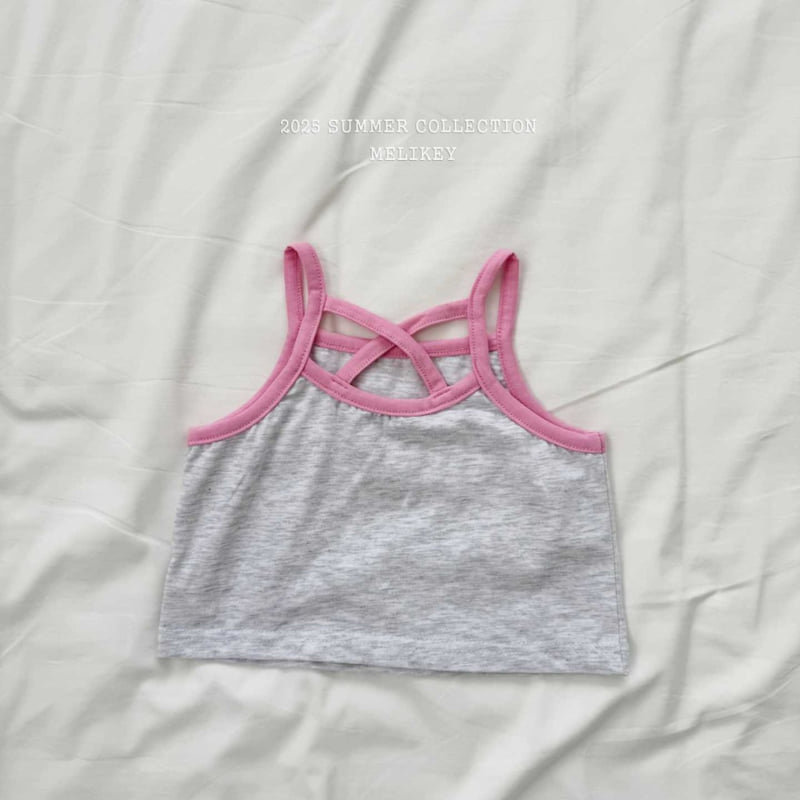 Melikey - Korean Children Fashion - #todddlerfashion - Color Strap Sleeveless Tee - 6
