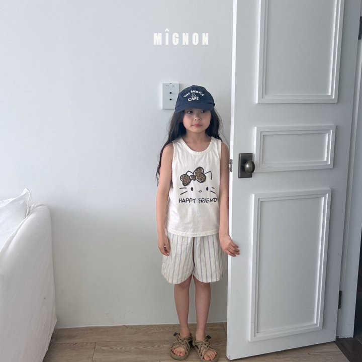 Mignon - Korean Children Fashion - #kidsshorts - Kitty Sleeveless Tee - 6