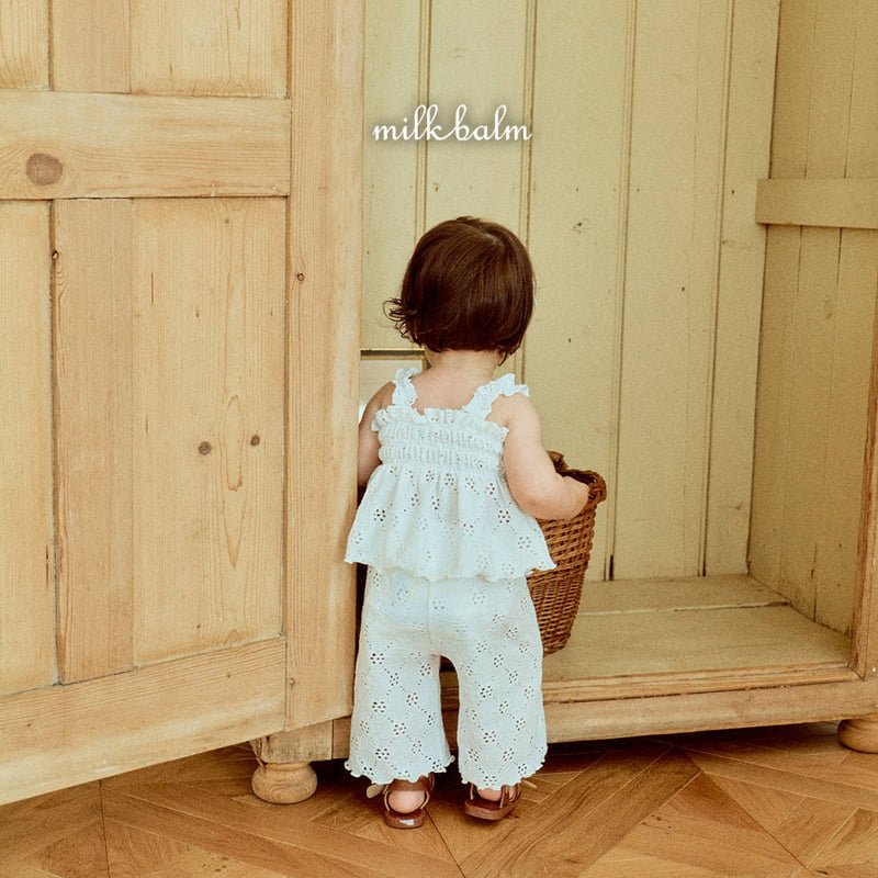 Milk Balm - Korean Children Fashion - #Kfashion4kids - Eyelet Shirred Set-Up - 5