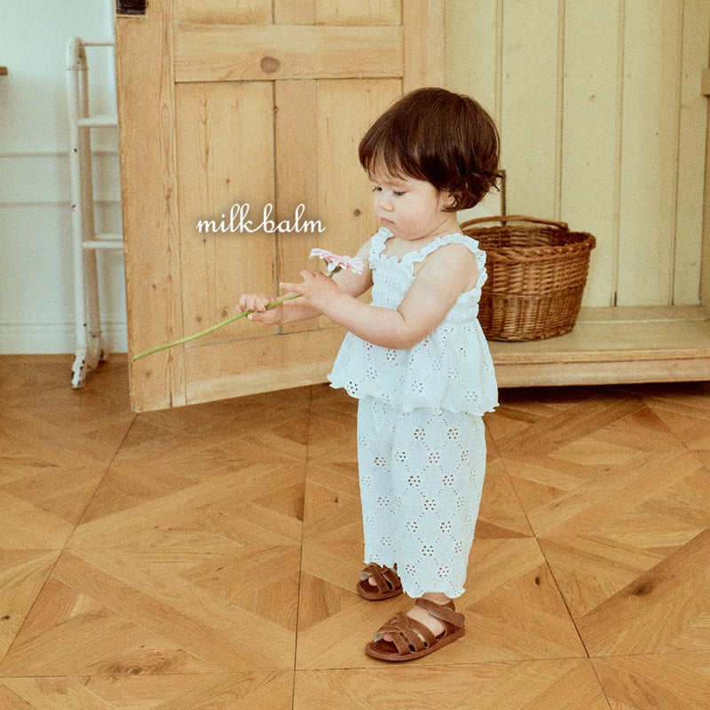 Milk Balm - Korean Children Fashion - #kidsshorts - Eyelet Shirred Set-Up - 2