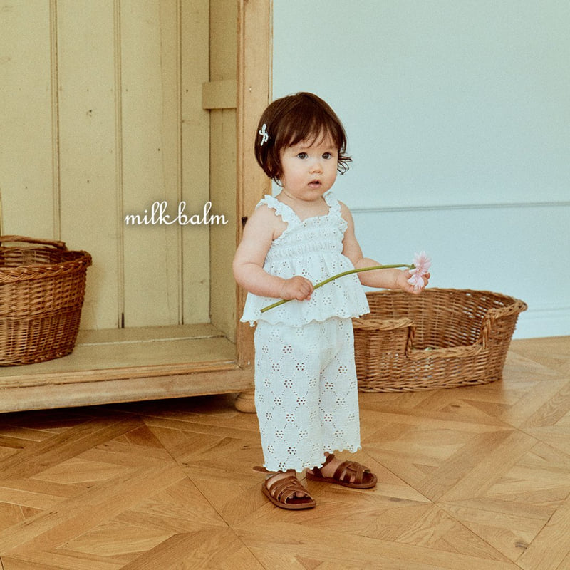 Milk Balm - Korean Children Fashion - #littlefashionista - Eyelet Shirred Set-Up - 6