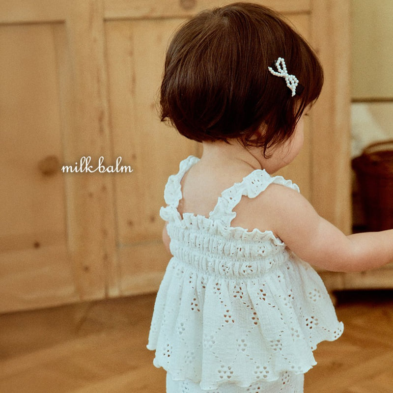 Milk Balm - Korean Children Fashion - #magicofchildhood - Eyelet Shirred Set-Up - 7