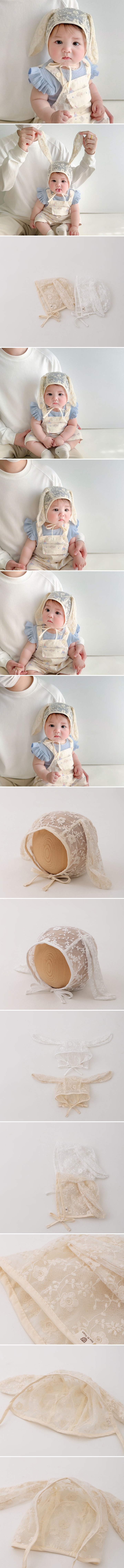 Miso - Korean Children Fashion - #designkidswear - Lace Bunny Bonnet