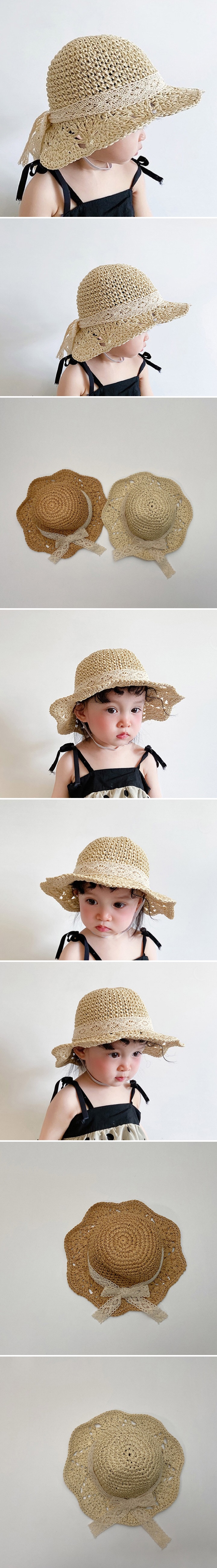 Miso - Korean Children Fashion - #littlefashionista - Wave Lace Straw Hat
