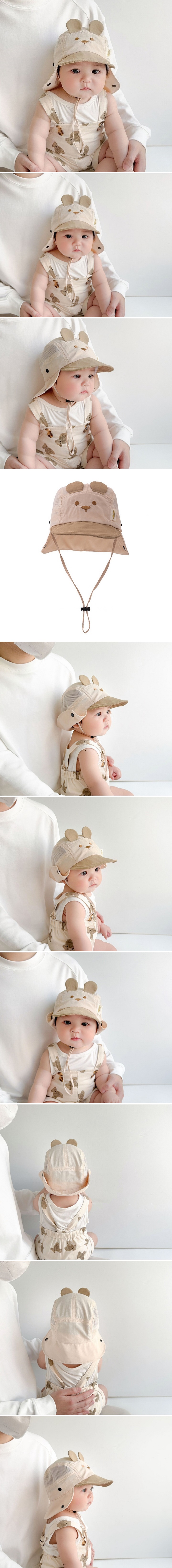 Miso - Korean Children Fashion - #todddlerfashion - Bear Contrast Cape Hat