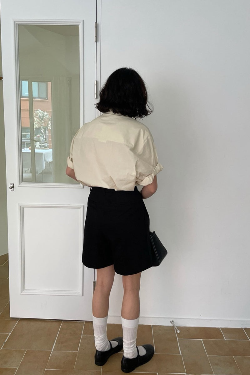 Moani - Korean Women Fashion - #momslook - Cotton Twill Pintuck Shorts - 5
