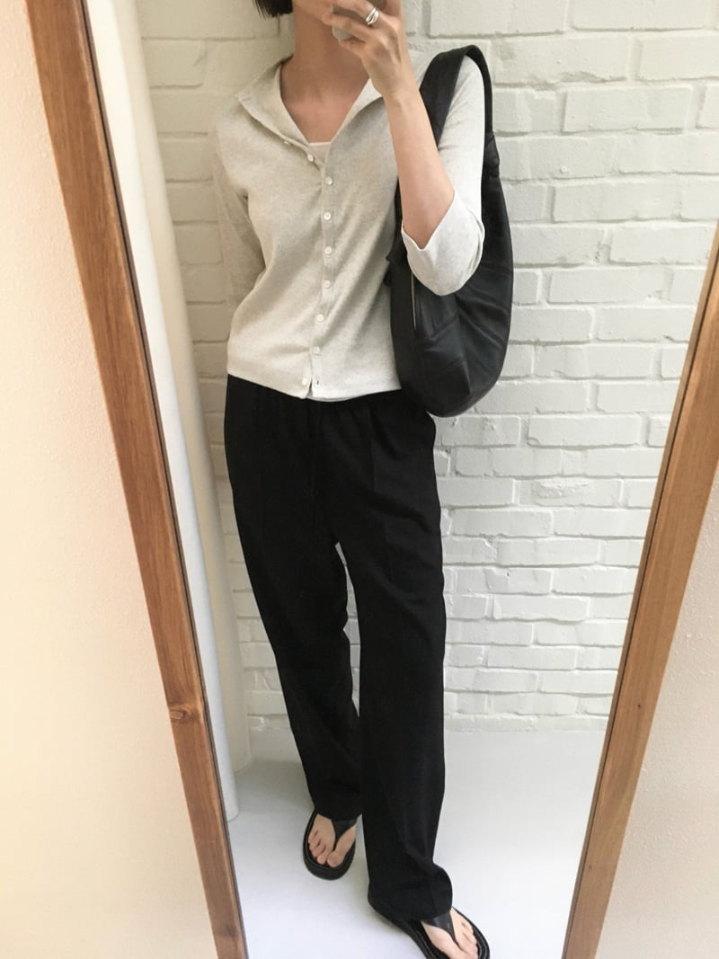 Moani - Korean Women Fashion - #momslook - Mok-Neck Jersey Cardigan - 6