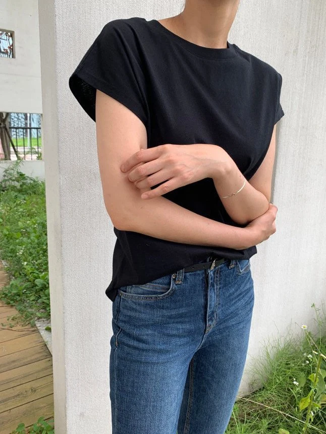 Moani - Korean Women Fashion - #momslook - Premium Silket Shoulder Top
