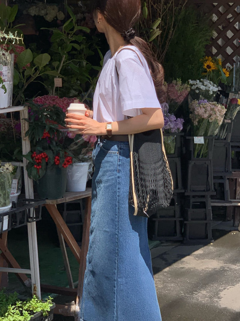 Moani - Korean Women Fashion - #womensfashion - Ayla Back Slit Denim Skirt - 4