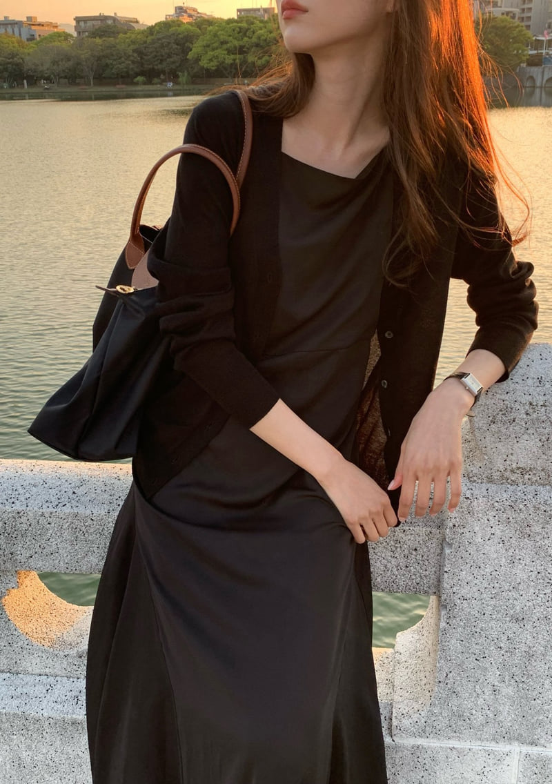 Moani - Korean Women Fashion - #momslook - Satin Dot Slip Dress - 5