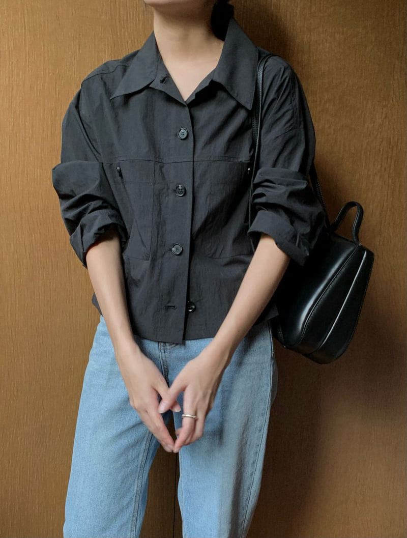 2 Pocket Cropped Shirt Jacket by Moani for Women - view 3