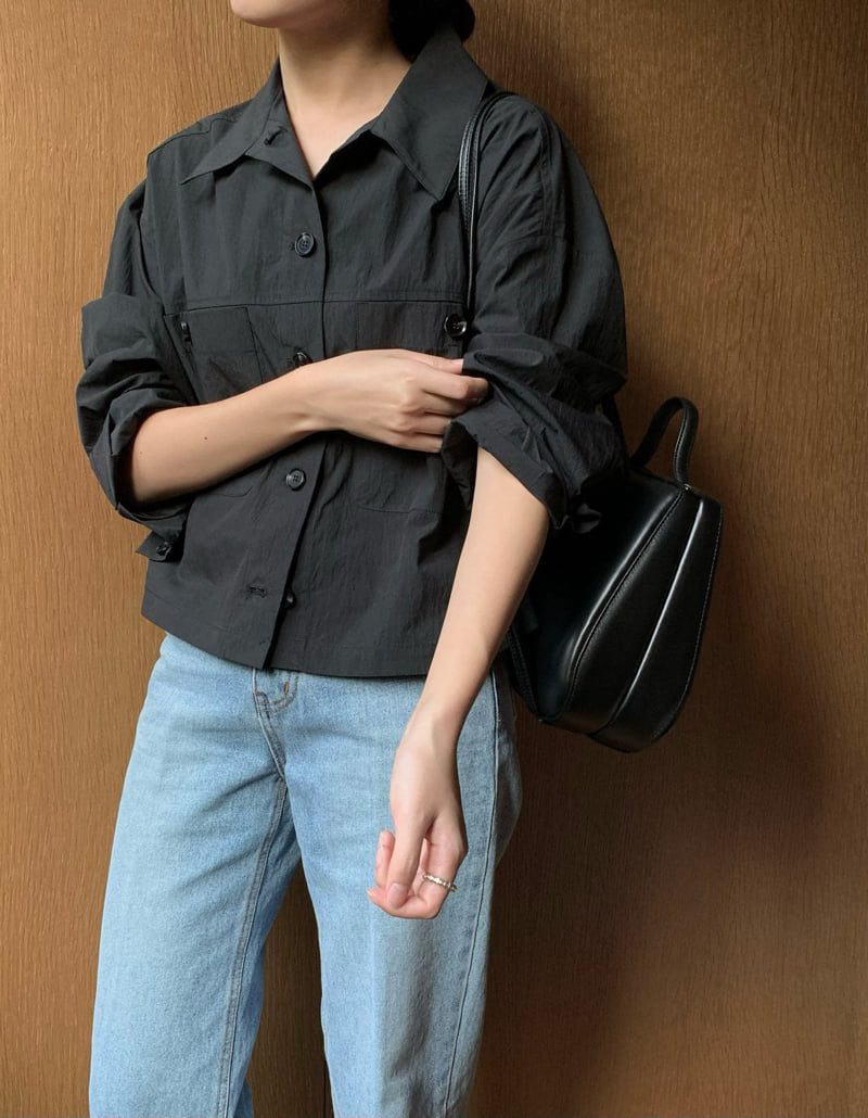 2 Pocket Cropped Shirt Jacket by Moani for Women - view 4