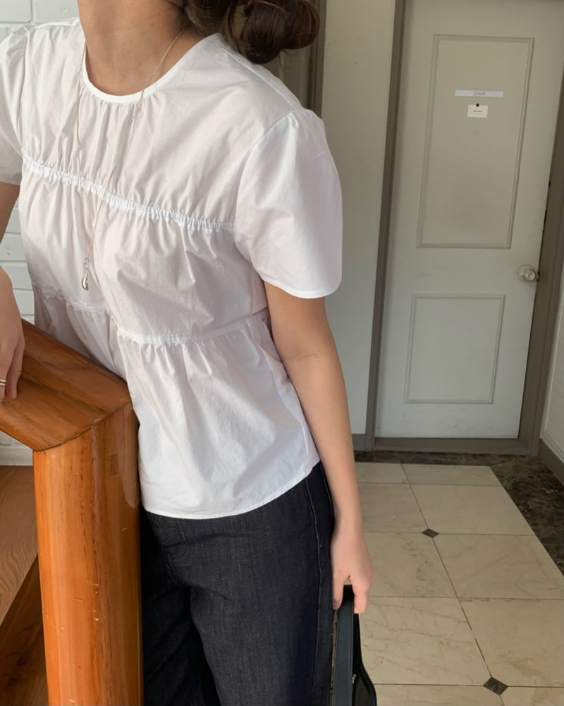 Moani - Korean Women Fashion - #momslook - Plain Shirring Blouse - 11