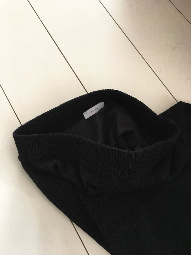 Moani - Korean Women Fashion - #momslook - Linen Back Slit Knit Skirt - 5