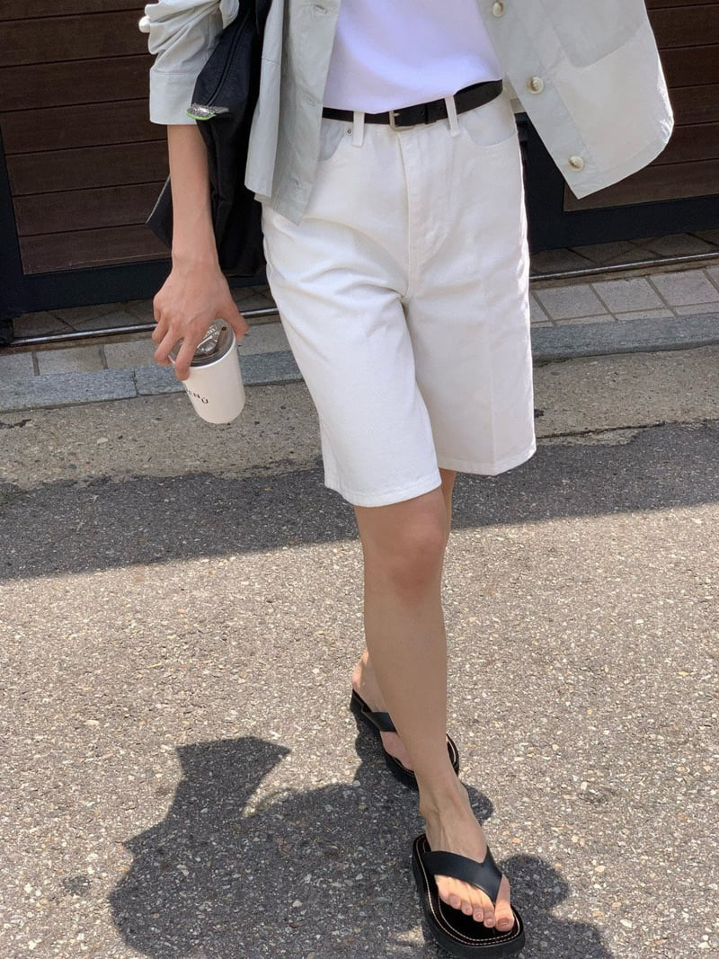 Moani - Korean Women Fashion - #momslook - Bermuda Denim Shorts - 8