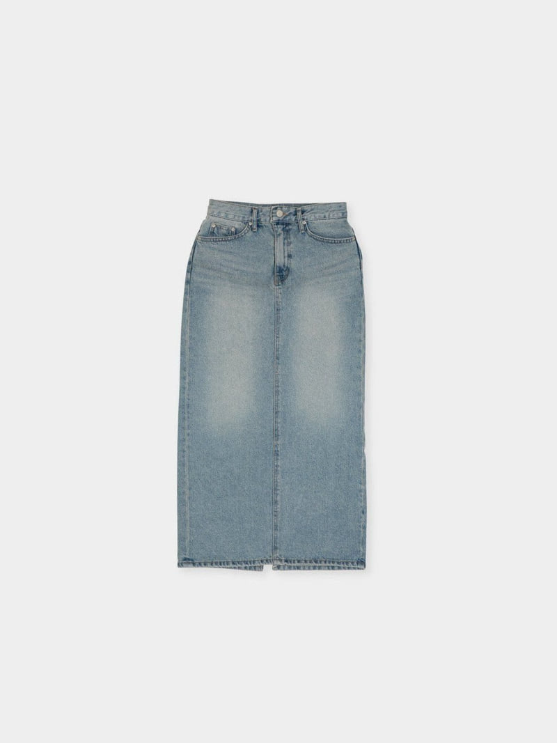 Moani - Korean Women Fashion - #restrostyle - Ayla Back Slit Denim Skirt - 11