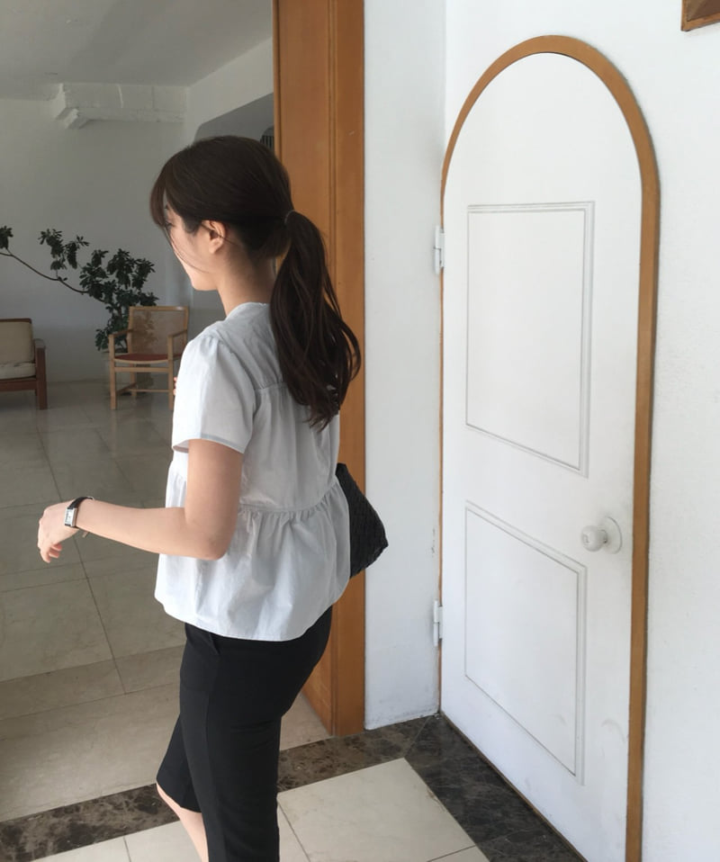 Moani - Korean Women Fashion - #romanticstyle - Plain Shirring Blouse - 7