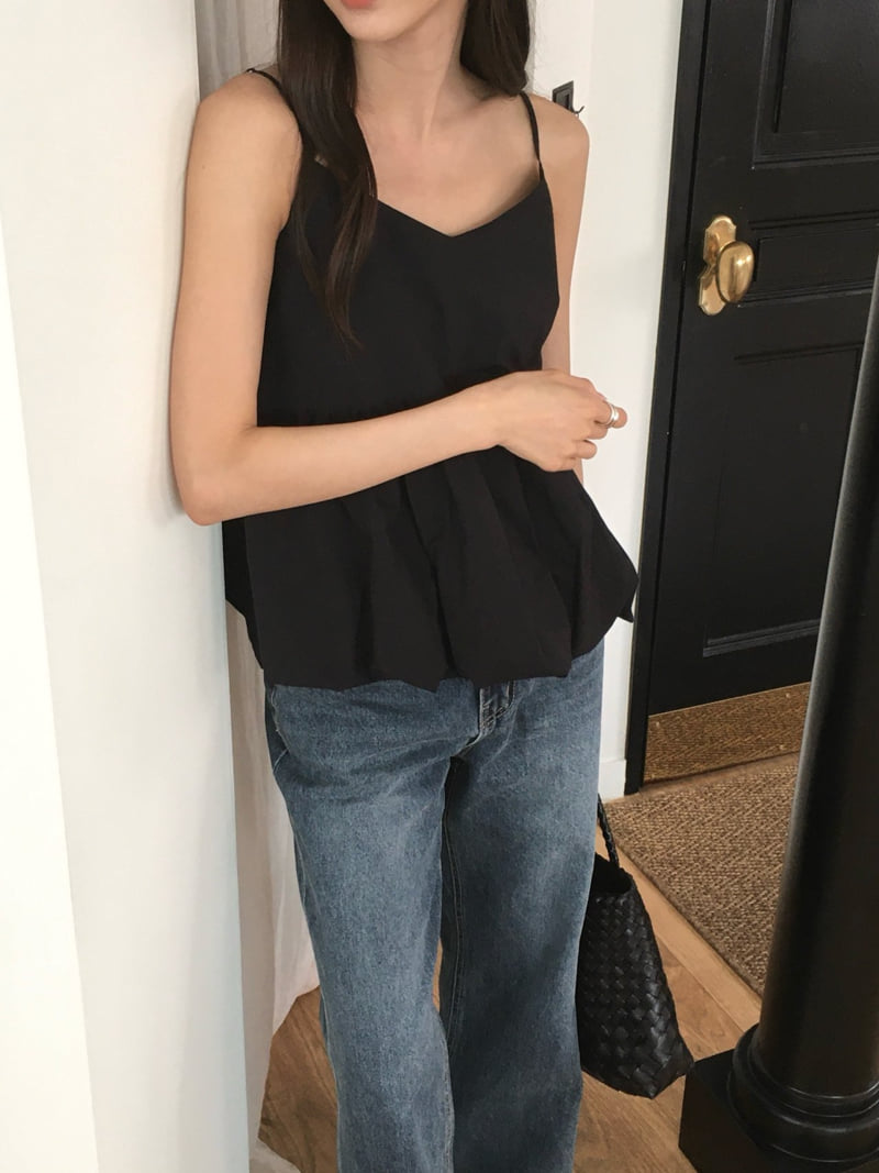 Moani - Korean Women Fashion - #romanticstyle - Shirring Balloon V Neck Top - 2