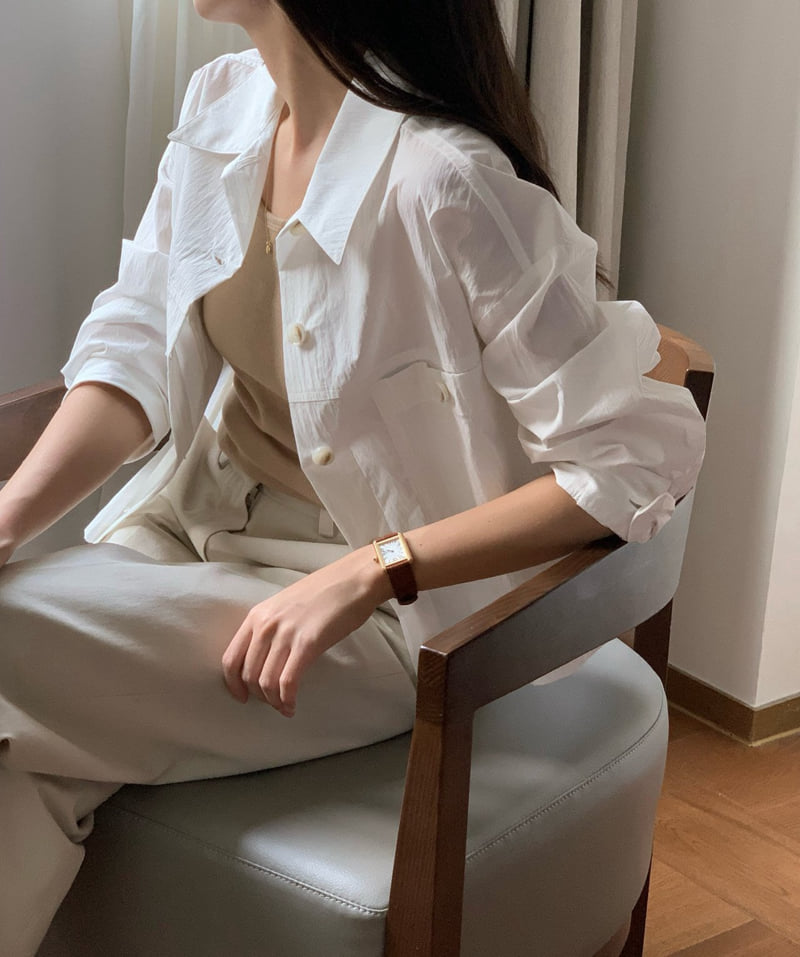 2 Pocket Cropped Shirt Jacket by Moani for Women - view 11