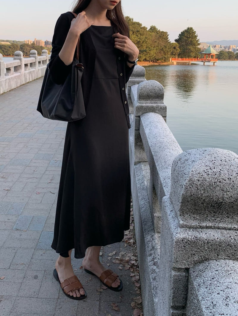 Moani - Korean Women Fashion - #vintageinspired - Satin Dot Slip Dress - 7