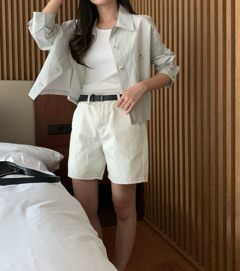 2 Pocket Cropped Shirt Jacket by Moani for Women - view 6