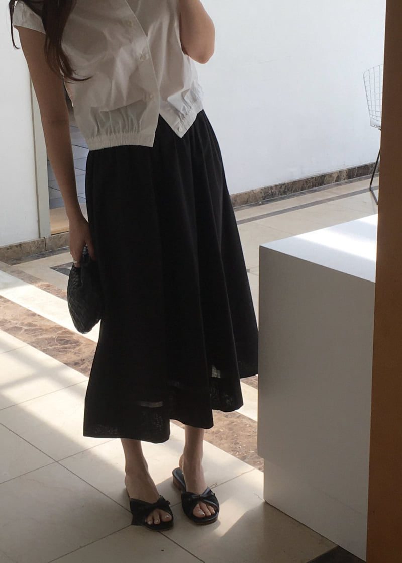 Moani - Korean Women Fashion - #vintageinspired - Volume Cotton Shirring Skirt - 2