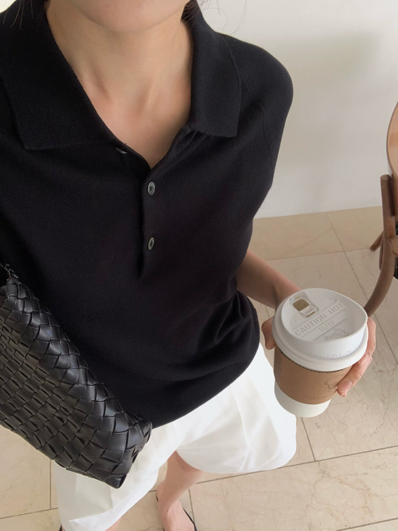 Moani - Korean Women Fashion - #vintageinspired - Summer Silkwool Button Collar Knit