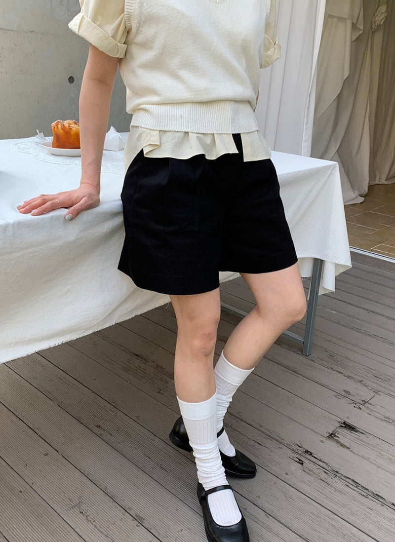 Moani - Korean Women Fashion - #womensfashion - Cotton Twill Pintuck Shorts - 2