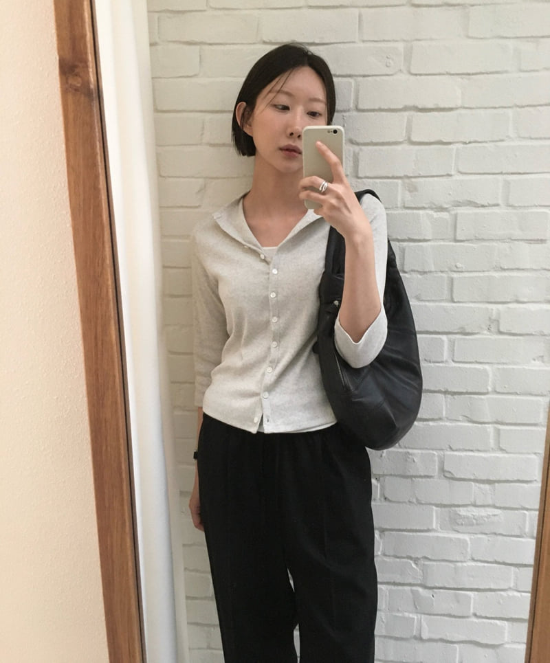 Moani - Korean Women Fashion - #womensfashion - Mok-Neck Jersey Cardigan