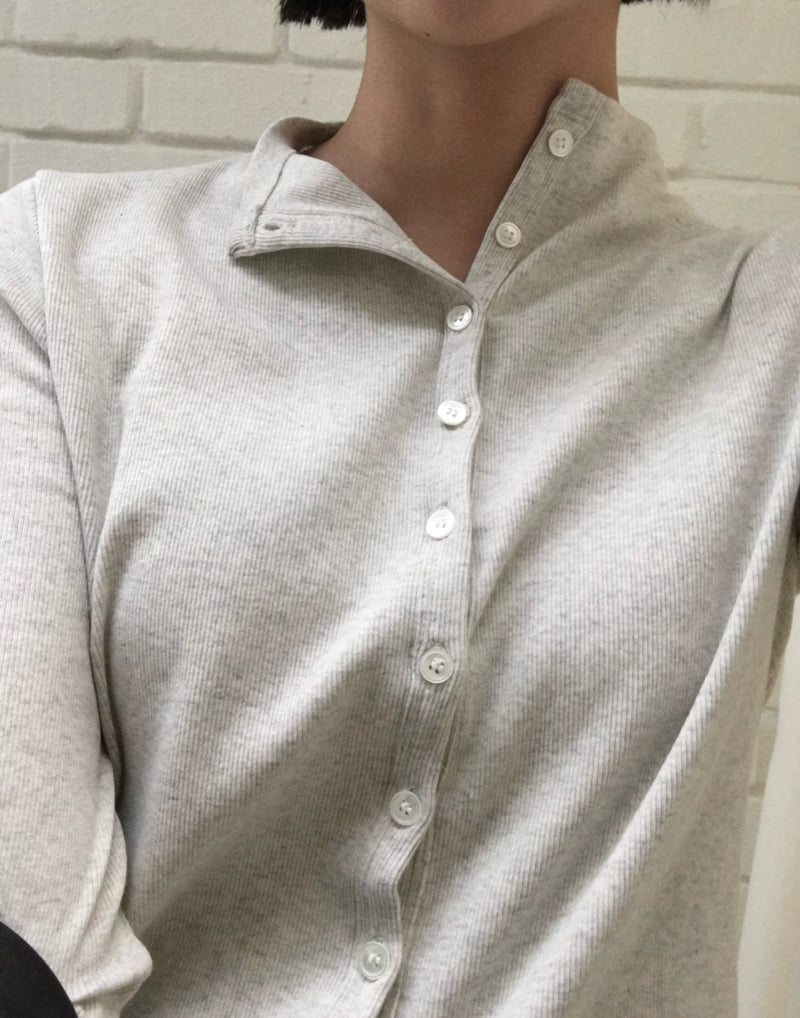 Moani - Korean Women Fashion - #womensfashion - Mok-Neck Jersey Cardigan - 5