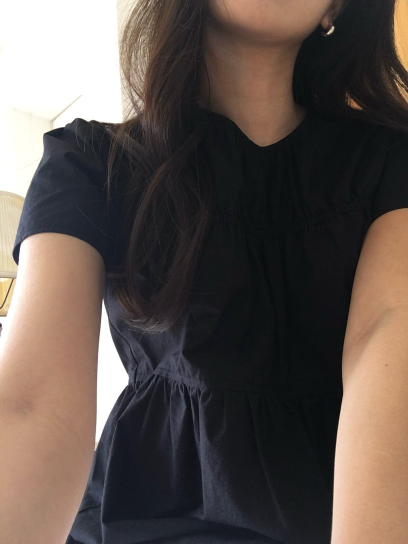 Moani - Korean Women Fashion - #womensfashion - Plain Shirring Blouse - 2