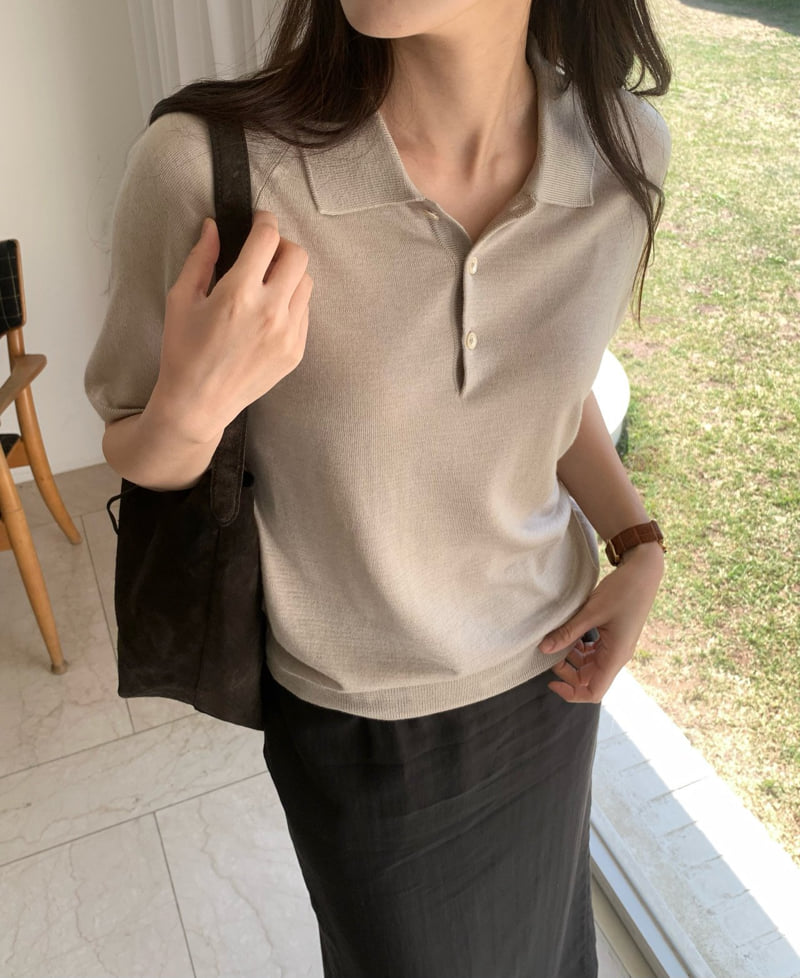 Moani - Korean Women Fashion - #womensfashion - Summer Silkwool Button Collar Knit - 10