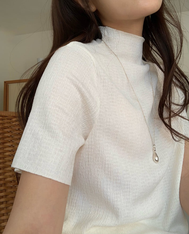 Moani - Korean Women Fashion - #womensfashion - Crease Mok Neck Top  - 8