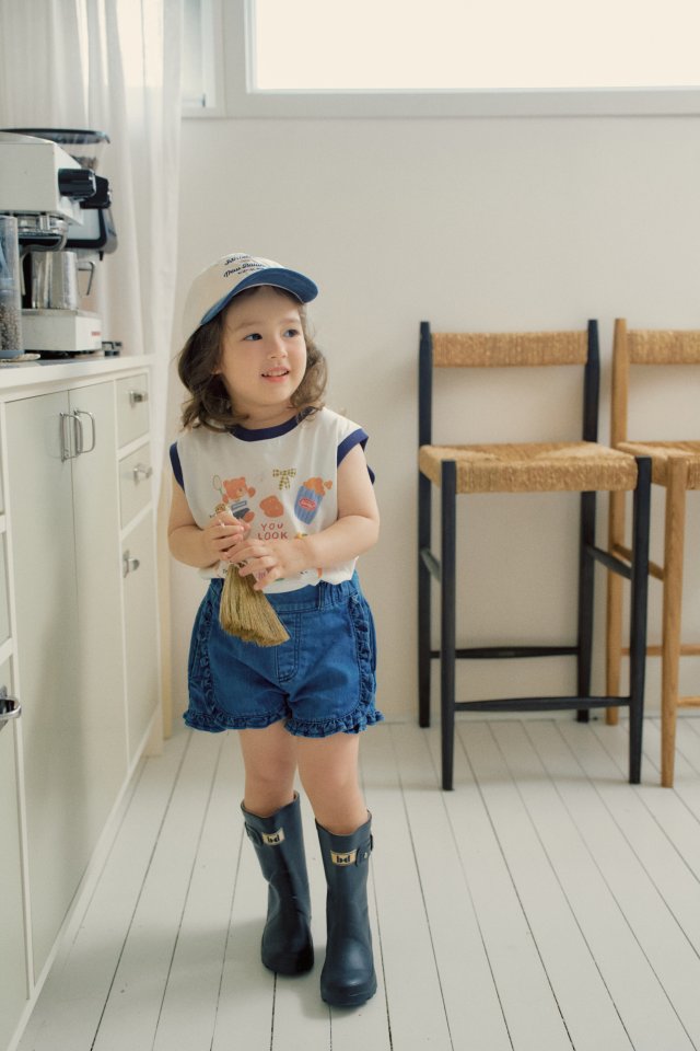 Momo Ann - Korean Children Fashion - #Kfashion4kids - Frill Denim Shorts - 9