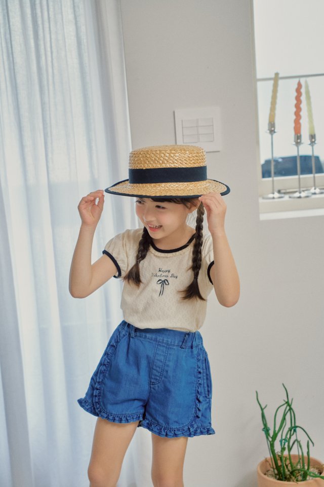 Momo Ann - Korean Children Fashion - #designkidswear - Frill Denim Shorts - 3