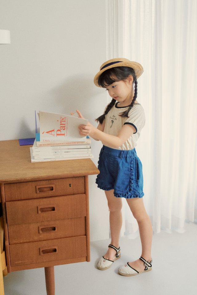Momo Ann - Korean Children Fashion - #fashionkids - Frill Denim Shorts - 5