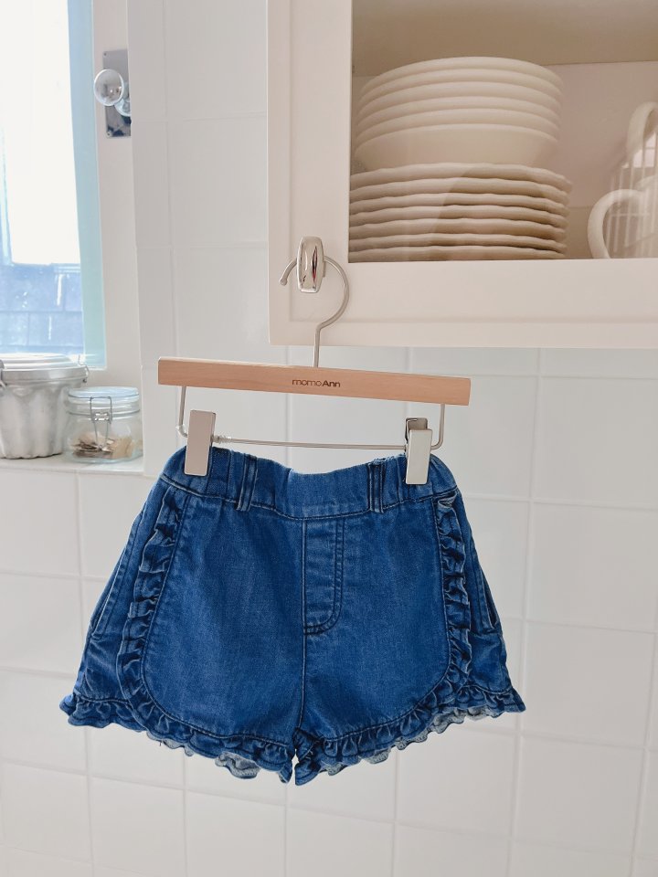 Momo Ann - Korean Children Fashion - #minifashionista - Frill Denim Shorts - 12