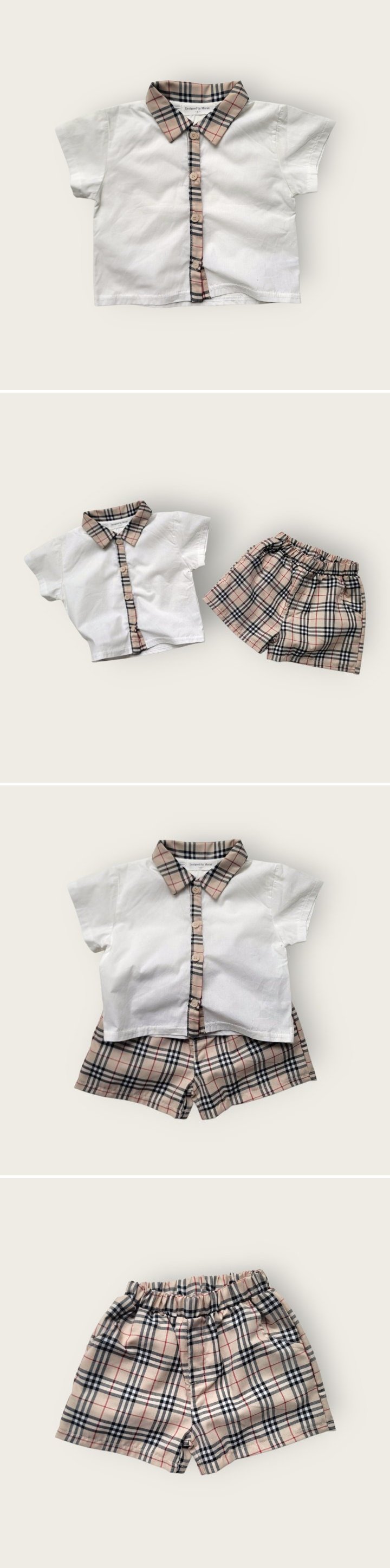 Moran - Korean Baby Fashion - #babygirlfashion - Check Shirt Set