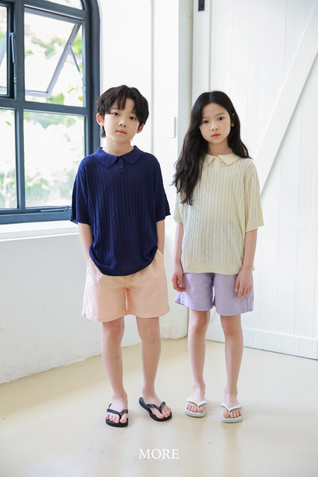 More - Korean Children Fashion - #Kfashion4kids - Cable PK Short Sleeve Knit - 8
