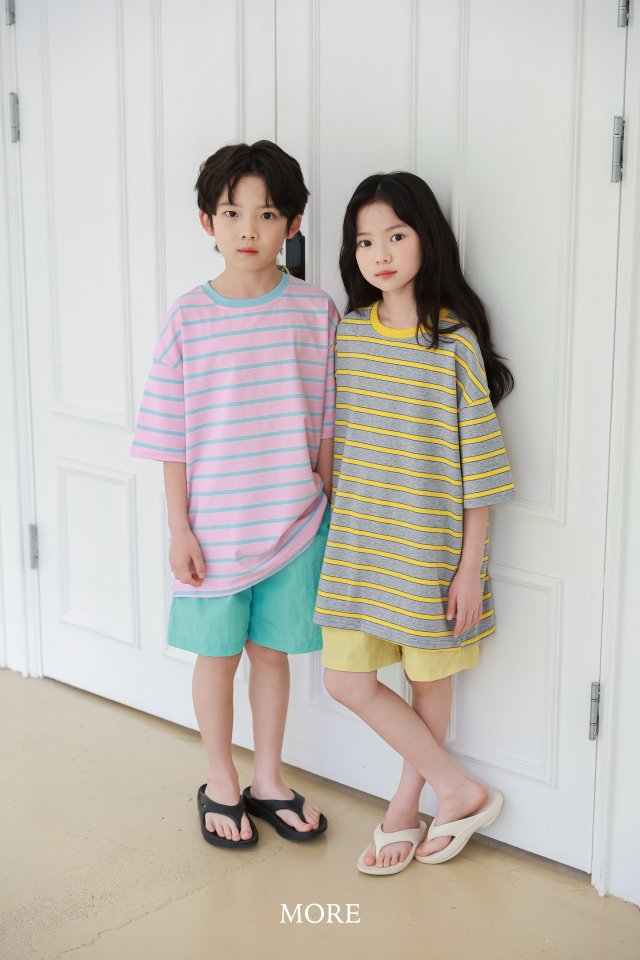 More - Korean Children Fashion - #Kfashion4kids - Combi Stripe Short Sleeve Tee - 6